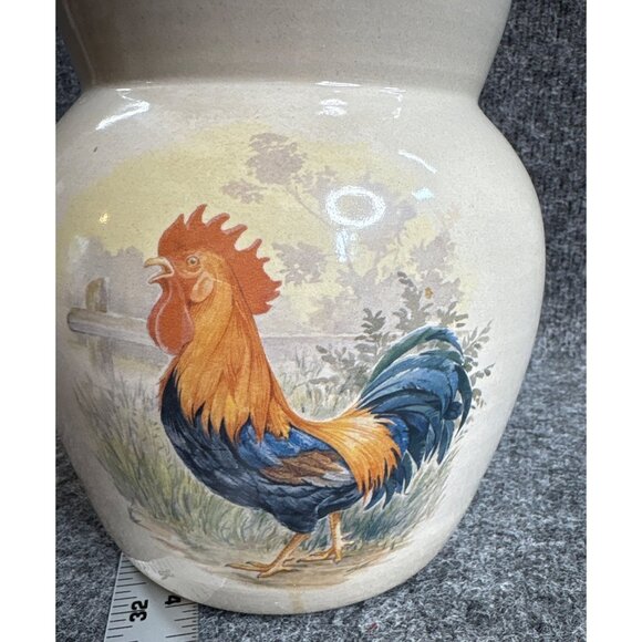 Cookie Jar Ceramic Rooster Handmade USA 1999 Microwave Dishwasher Safe 10in - Picture 7 of 7